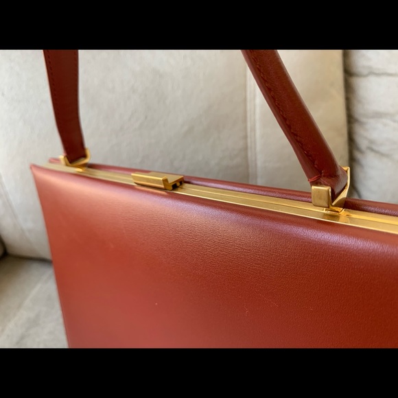 Celine Clasp Medium Red Calfskin Leather Tote - Picture 7 of 16